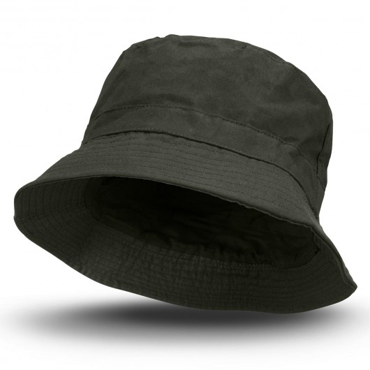 Dark Olive Oilskin Bucket Hats